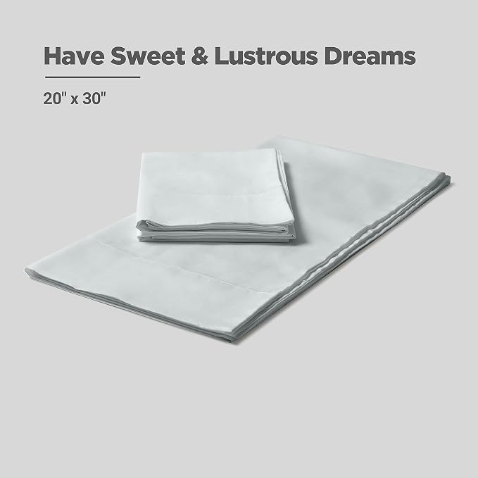 Fabdreams 100% Organic Cotton Standard Queen Pillowcases | 400 Thread Count | Luxury Hotel Collection | GOTS Certified Long Staple Cotton| Smoother Than Egyptian Cotton| Set of 2-20" x 30"| Ivory