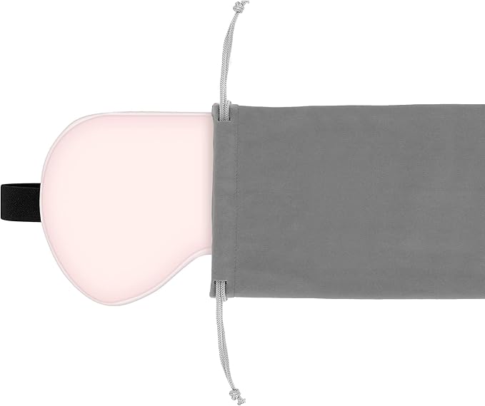 Amazon Basics Genuine Natural Mulberry Silk Curved Sleep Eye Mask with Adjustable Strap, One Size, Pink