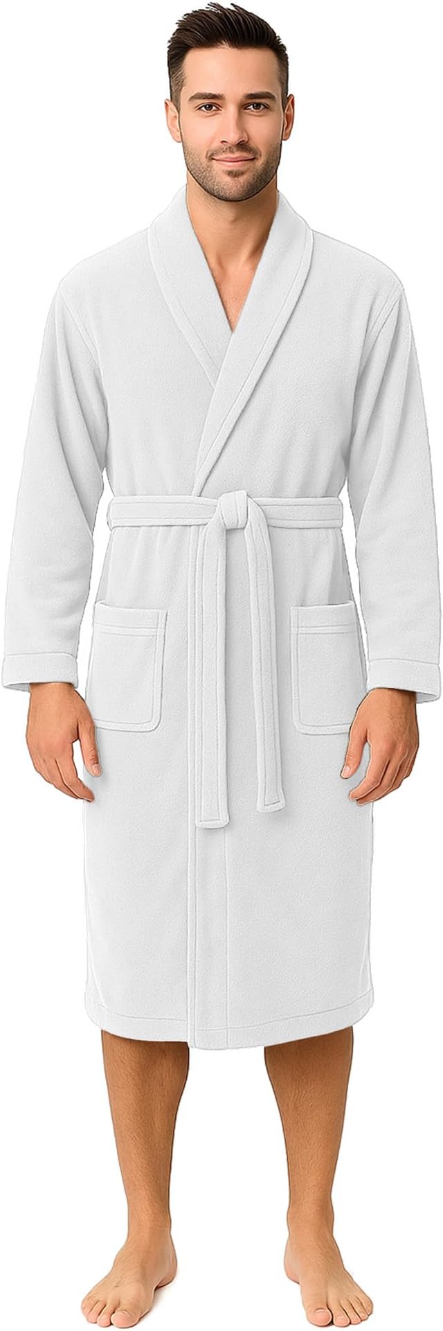 RIVERSIDE Premium 100% Cotton Terry Bathrobe For Women and Men - Soft Towel Robes with Shawl Collar Ajdustable Belt & Pockets