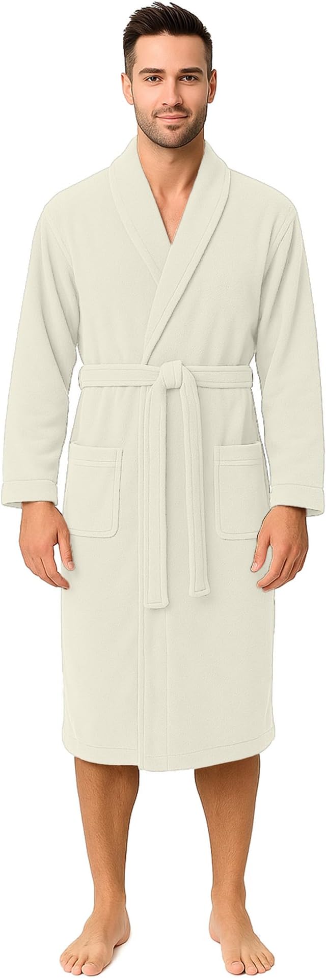 RIVERSIDE Premium 100% Cotton Terry Bathrobe For Women and Men - Soft Towel Robes with Shawl Collar Ajdustable Belt & Pockets