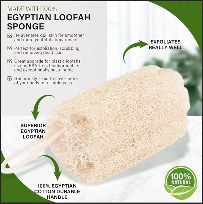 Natural Loofah Kitchen Sponge for Dishwashing 6 Inch 100% Plant Fibers Vegetable Fruit Scrubber Loofa,Natural Loofah Sponge Exfoliating Body Scrubber