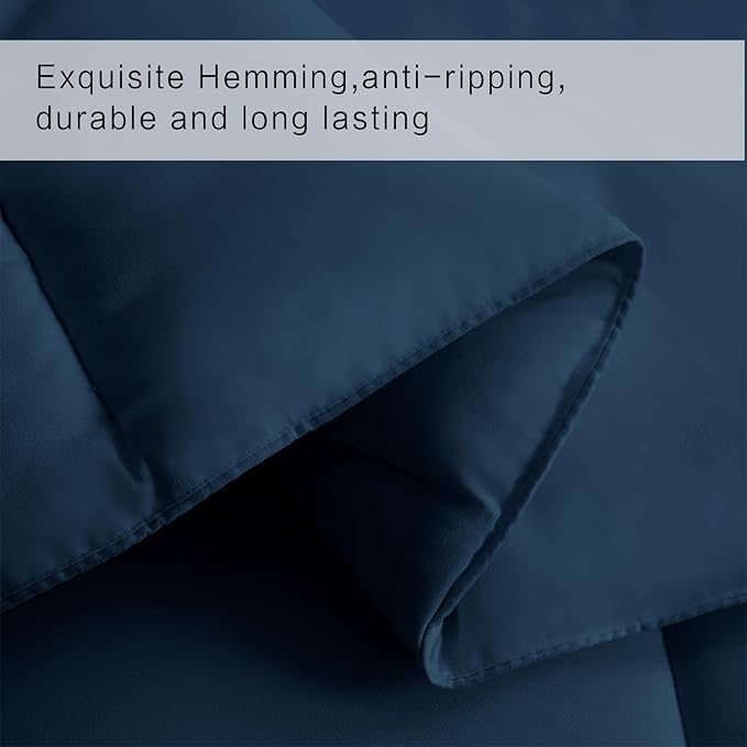 COHOME Premium Queen Size Comforter, All-Season Quilted Down Alternative Duvet Insert, Luxury Hotel GentleSoft Comforter with Anti-Clump Tech & 8 Tabs - Reversible - Navy Blue 88x88 inches