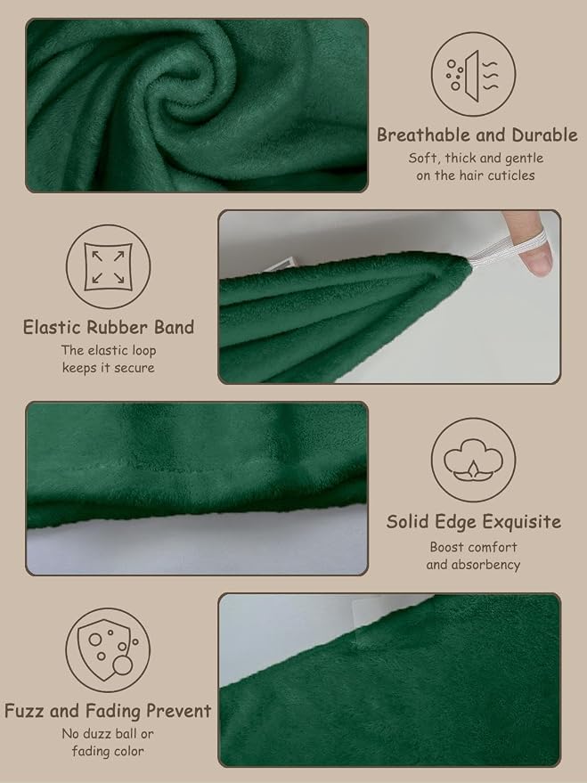 Hair Drying Towel 3 Pack - Ultra Soft Microfiber Turban Twist Hair Wrap for Women - Super Absorbent, Quick Dry Hair Towel Cap for Wet Hair (3 Colors, Yellow Green & Purple)