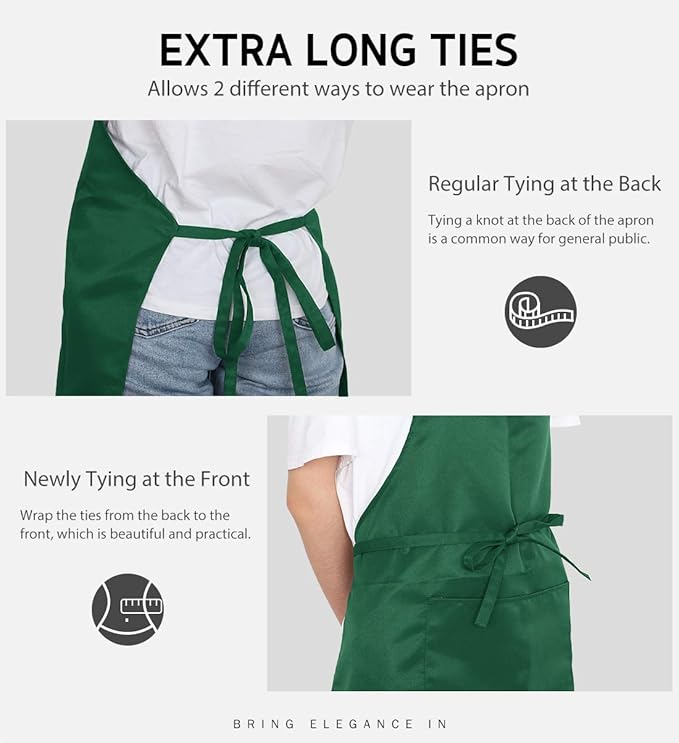 Syntus Apron for Men Women, Adjustable Cooking Kitchen Chef Aprons with 2 Pockets