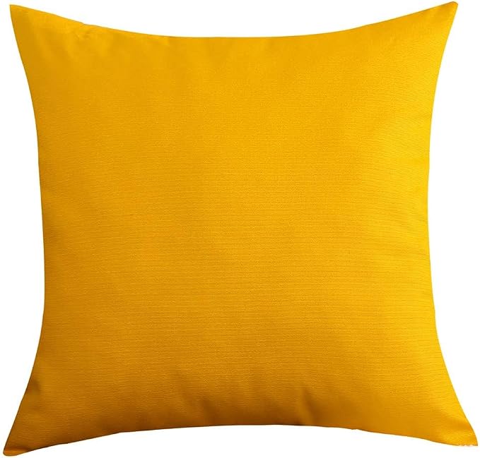 TangDepot Handmade Decorative Solid 100% Cotton Canvas Throw Pillow Cover/Pillow Sham, (12 INCH x 12 INCH, Gold Yellow, 1 Count (Pack of 1)) | 100% cotton, same-color zip, machine wash & air dry. For living room, bedroom, office, car. 42 colors, 28 siz...