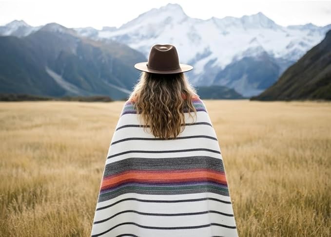 Alpaca Wool Throw Blanket | Ultra Soft, Lightweight, Warm, Breathable, Non-Itchy | Classic, Elegant-Minimalist Design for Bed, Couch, Travel, or Gift | 90" L x 64" W (Fire Tones)