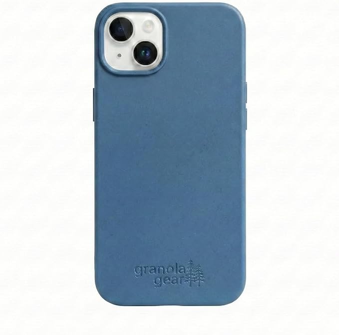 Eco by GranolaGear - Eco-Friendly Phone Case for iPhone 14 Plus - Biodegradable, Compostable, Plastic-Free, Made from Plants - Pacific Blue