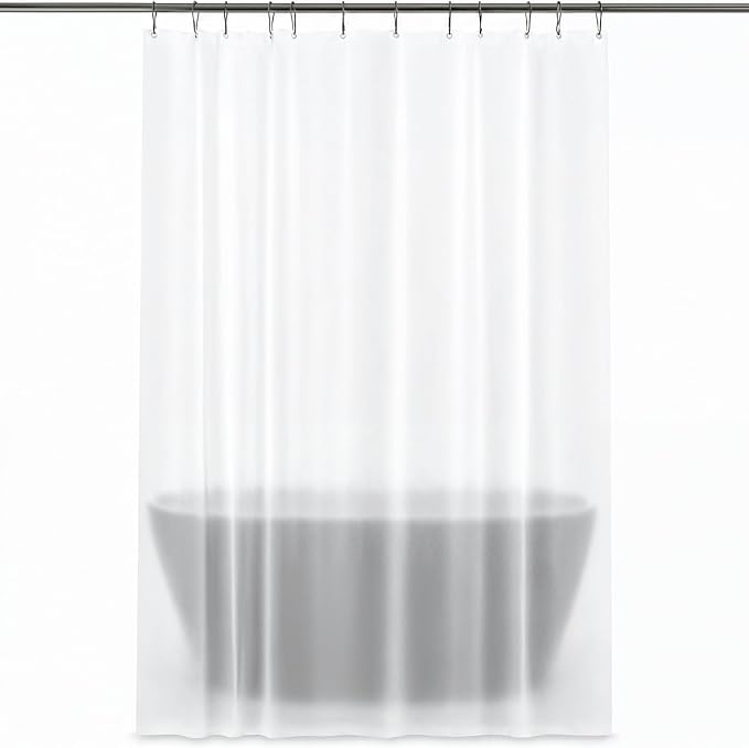 Epica Shower Curtain – Strongest Heavy-Duty Clear Vinyl 72x72 Shower Curtain Liner – Stain & Soap Scum Resistant with Rust-Proof Metal Grommets (Frosted)