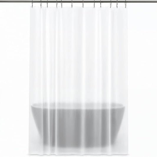 Epica Shower Curtain – Strongest Heavy-Duty Clear Vinyl 72x72 Shower Curtain Liner – Stain & Soap Scum Resistant with Rust-Proof Metal Grommets (Frosted)