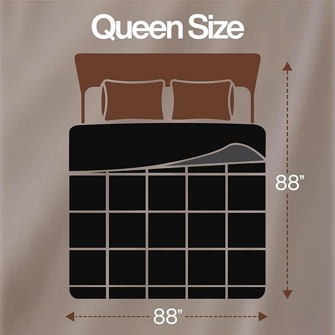 Utopia Bedding Queen Comforter Duvet Insert, Reversible Black/Grey Quilted Comforter with Corner Tabs, Box Stitched Down Alternative Comforters Queen Size 88 x 88 inches