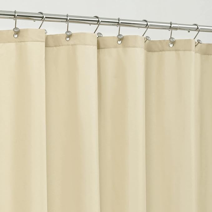 ALYVIA SPRING Long Fabric Shower Curtain Liner Waterproof - 72" x 78", Soft & Lightweight Long Shower Curtain with 3 Magnets, Machine Washable - 72x78, Cream