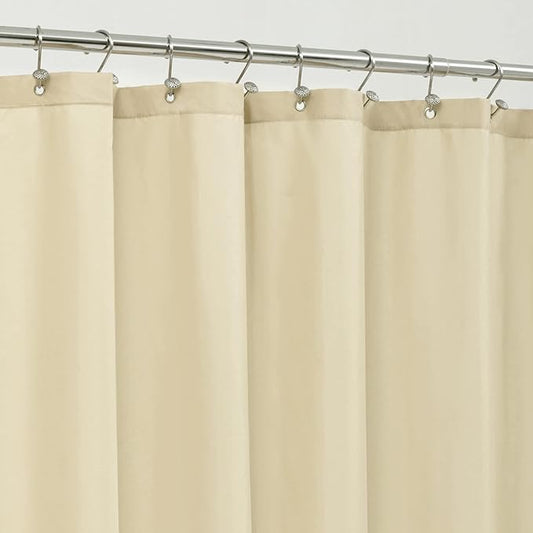 ALYVIA SPRING Extra Long Fabric Shower Curtain Liner Waterproof - 72" x 84", Soft & Lightweight XL Shower Curtain with 3 Magnets, Machine Washable - 72x84, Cream