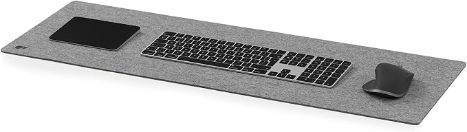 Oakywood Craft 100% Merino Wool Felt & Cork Desk Mat Sustainable, Handmade Wool Felt Desk Pad with Cork Base for Comfort and Stability Grey 90x30cm (35,4x11,8 in)