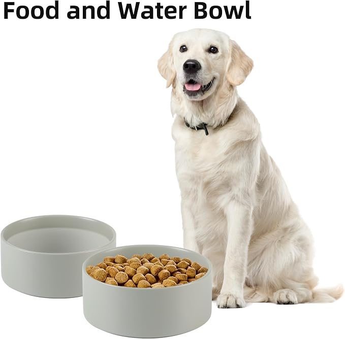 Havniva 8.3” Ceramic Dog Bowls, Dog Food and Water Bowl for Large Dogs, Durable Dog Water Bowl with Non-Slip Rubber Base Large Capacity Pet Feeding Bowl