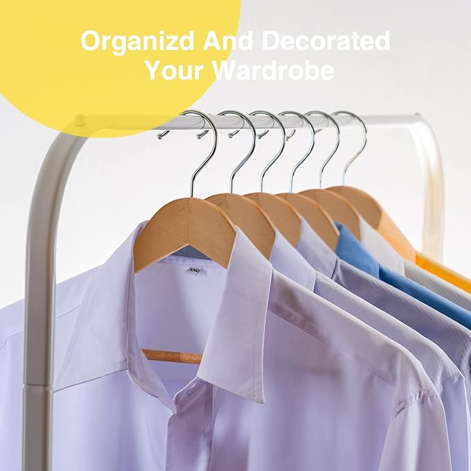 Wooden Hangers 90 Pack,Wooden Clothes Hanger for Daily Used,Heavy Duty Wood Hangers with Pant Bar & Precisely Cut Notches,Premium Hanger for Heavy Coats,Shirts,Suits,Dresses (Natural)