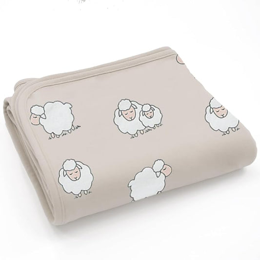 Woolino Toddler Blanket - Merino Wool and Organic Cotton Baby Blanket for Girls and Boys - 4 Season - 52.5” x 40” - Sheep