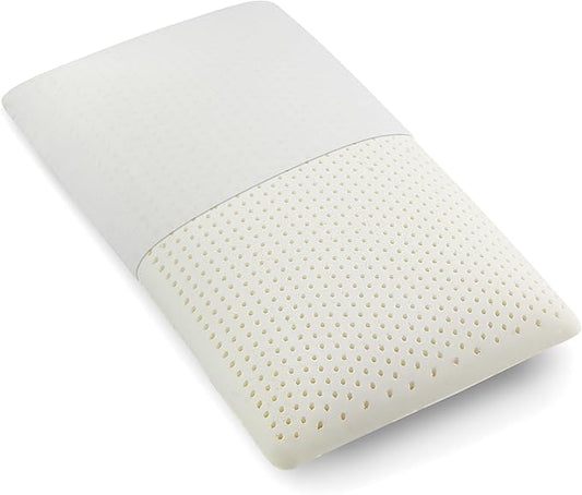 Latex Pillow, 100% Natural Talalay Latex Pillow with Removable Breathable Cotton Cover, Luxurious Soft Bed Pillow for Side Back and Stomach Sleepers, Help Release Neck Pressure (Standard (Firm))
