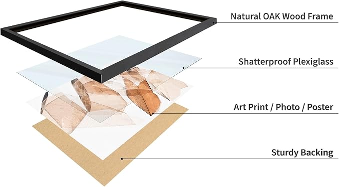 Monem Art Earthy Origami Paper Photography Print - Neutral Abstract Shapes Art Poster - Wall Decor for Living Room, Bedroom or Office - 16x20 Black Framed Wall Art by Renee Stramel