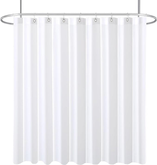 Biscaynebay Fabric Extra Wide Shower Curtain Liners, White 108" Width by 72" Length, Water Resistant Bathroom Curtains, Rust Resistant Grommets Top Weighted Bottom Machine Washable