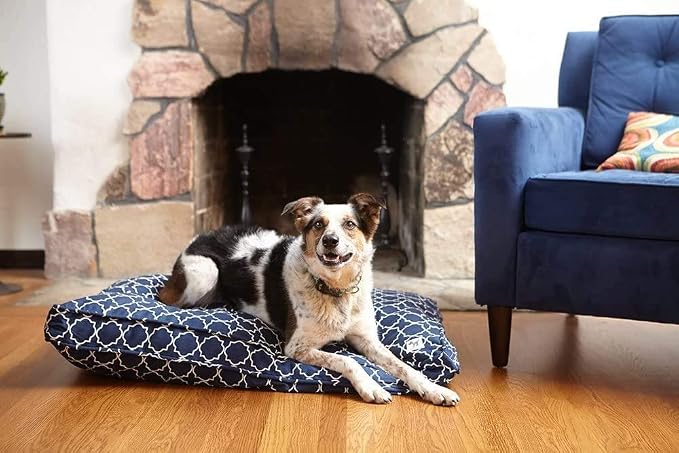 Molly Mutt Sheepy Wool Crate Mat - 100% Cotton Canvas Cover with Temperature-Regulating 100% Natural Wool-Filled Insert Dog Bed - Soft & Supportive Wool-Filled Bed - (24"x18"x2.5", Rough Gem)