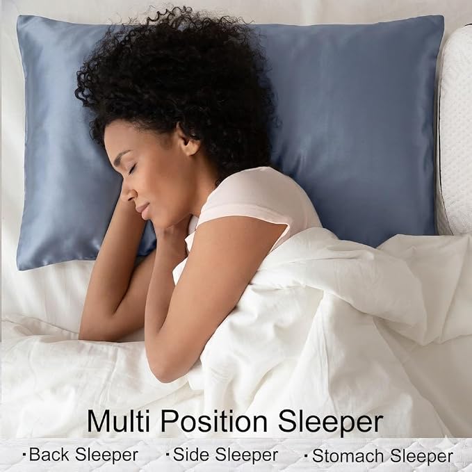 Firm Talalay Latex Pillow, Slim Design, Instant Cooling Ice Silk Pillowcase, OEKO-TEX Certified Supportive Bed Pillow for Neck Pain, Non-Flattening for Stomach Sleepers (Standard - 4.7" Low Profile)