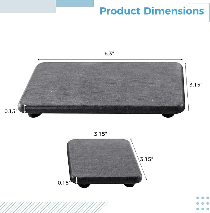 Natural Diatomite Stone Sink Trays Set Of 4, Quick-Dry Soap Dish, Sponge Holder, And Plant Coaster For Kitchen And Bathroom
