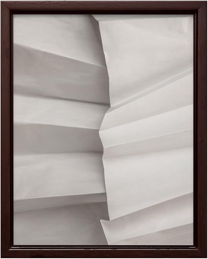 Monem Art Minimalist Folded Paper Texture Print - Neutral Abstract Modern Art Poster - Wall Decor for Living Room, Bedroom or Office - 24x32 Brown Framed CANVAS Wall Art by Mareike Bohmer