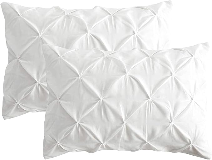 2 Pack Euro Pillow Shams 26x26 – 600 Thread Count 100% Organic Cotton Pinch White Square Pillow Covers with 2 Inch Flange, Soft & Smooth Premium Hotel-Quality Pillowcases Set of 2