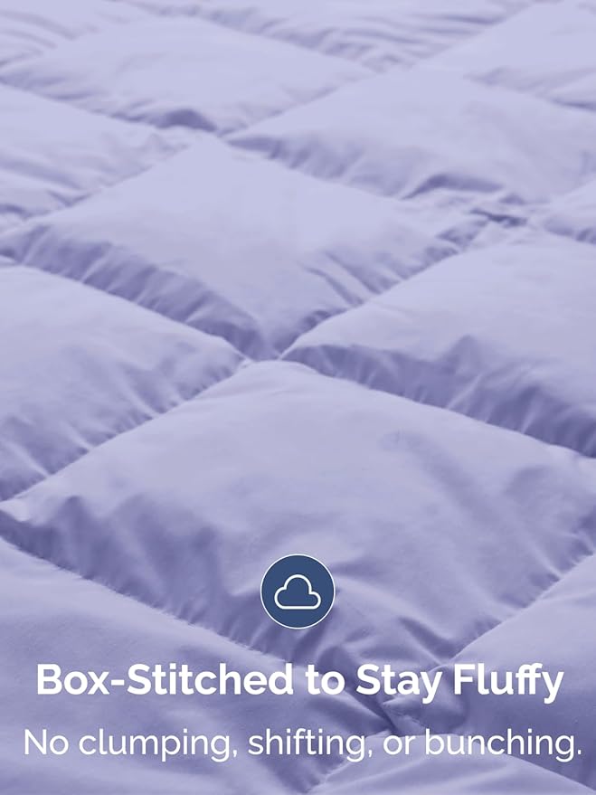 Cal King Size, Lavender Alternative Down Comforter - Warm, Lightweight & Breathable Hotel Quality Bedding for Men, Women, Kids & Teens - All Season Oversized Cooling Microfiber Duvet Insert Comforter