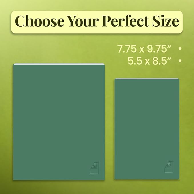 100% Recycled Softcover Dotted Grid Journal, Hunter Green, 9.75" x 7.75", 192 Pages, Embossed, Perfect Bound, FSC Certified, Made in USA