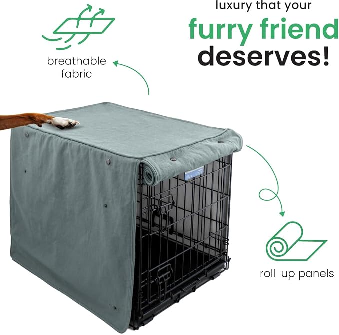 Molly Mutt Quiet Light Dog Crate Cover, GOTS-Certified 100% Organic Cotton Canvas Cover for Dog or Puppy Kennel and Cage, Washable, Free of Harmful Chemicals, XX-Large, Fits 48"x30"x33" Crate
