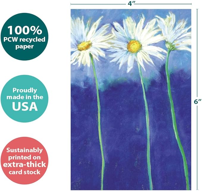 Tree-Free Greetings - All Occasion Cards - Artful Designs - 16 Assorted Cards + White Envelopes - Made in USA - 100% Recycled Paper - 4"x6" - In The Garden (FP54261)