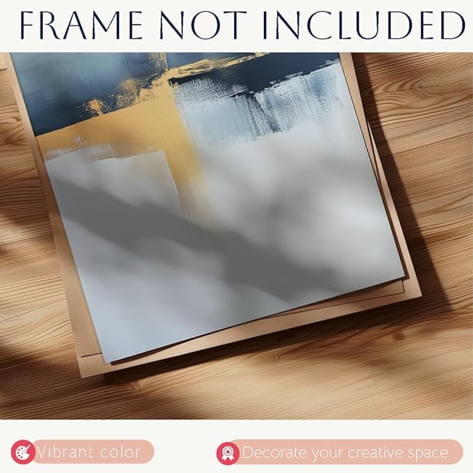 (Unframed) (11x14 Inch) Matte Wall Art Print Of Minimalist Abstract in Golden Highlights - Eco-Friendly Poster, Custom Decor for Home, Office, Bedroom, Bath Room, Living Room, Dining Room, Made in US