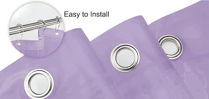 Home Expressions 6 Gauge PEVA Liner Magnetic Shower Curtain Liner 70"x72" (Lilac)