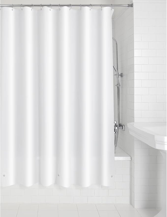 Medium Weight PEVA Shower Curtain Liner, 70" x 71" – White
