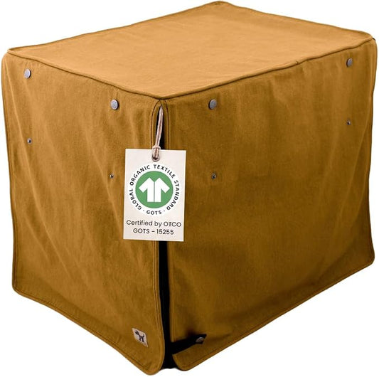 Molly Mutt Fast Car Dog Crate Cover, GOTS-Certified 100% Organic Cotton Canvas Cover for Dog or Puppy Kennel and Cage, Washable, Free of Harmful Chemicals, Small, Fits 24"x18"x21" Crate