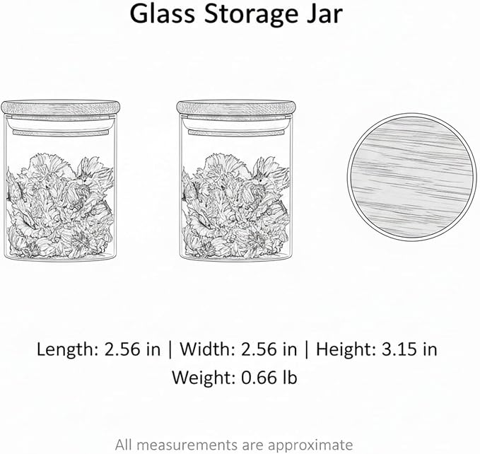 Borosilicate Glass Storage Jar with Bamboo Lid, Airtight Dry Food Canister for Kitchen Pantry & Countertop Organization