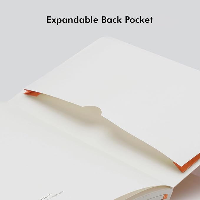 myPAPERCLIP Executive Series A5 Checks/Square Grid Notebook | 192 Pages, 80 GSM, Soft Cover, A5 (5.83 x 8.27 in) | Flat Lay | Bookmark, Elastic Closure & Back Pocket | Orange
