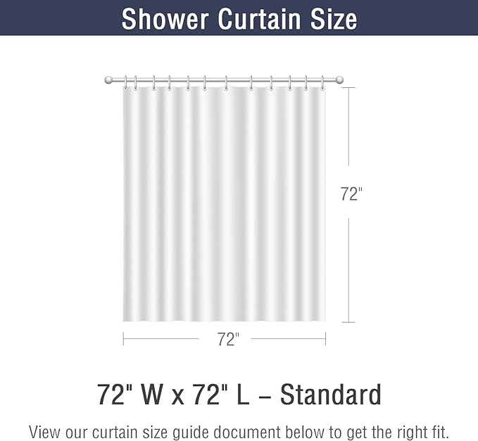 Gibelle Brown Fabric Shower Curtain or Liner, 72x72 Waterproof Shower Curtain Liner for Bathroom with Metal Grommets, Soft Cloth & Hotel Quality, Machine Washable