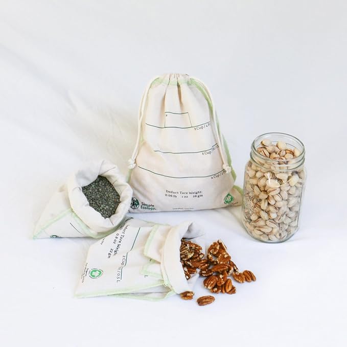 Simple Ecology Organic Cotton Reusable Bulk Bin Bags - Small 3 Pack