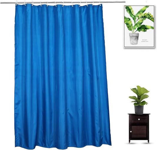 Shower Curtain Liner 72 x 72 Inch Soft Water Repellent Heavy Duty Light Fabric Shower Curtains with 12 Rust-Proof Metal Grommets, Hotel Quality, Machine Washable, Blue