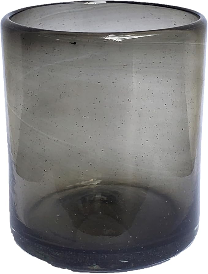 Solid Humo Smoke Gray 9 oz Short Tumblers (set of 6), Recycled Glass, Lead-free, Toxin-Free (9oz Tumbler)