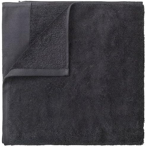Blomus Riva Organic Terry Cloth Sauna Towel Bath Sheet - Magnet (Charcoal) - 100x200cm / 39x79in