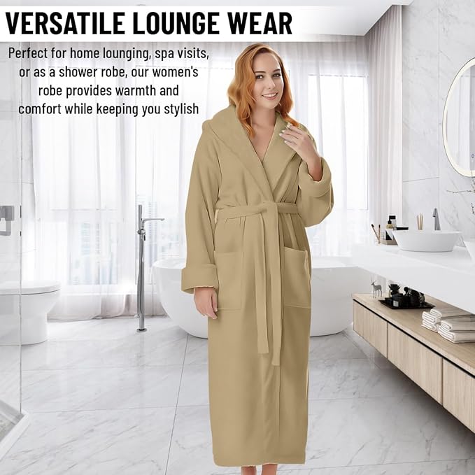 KAHAF COLLECTION Cotton Terry Robes for Women and Men, Terry Shawl Collar Bathrobe, ONE SIZE - UNISEX Men & Women Spa Robe