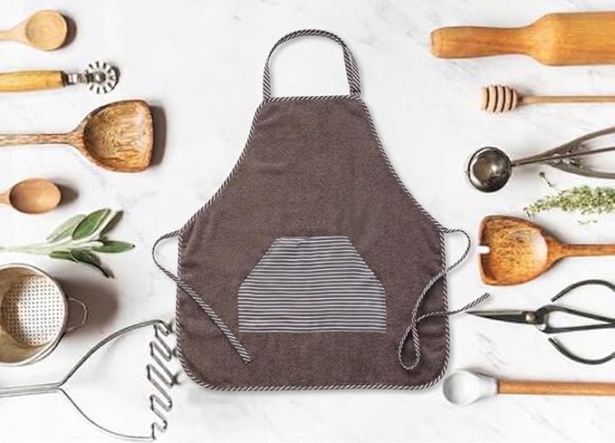 Abstract Terry Cotton Aprons For Cooking - Chef Apron with Pocket Adjustable Neck Strap - Kitchen Apron Men Women - 24"x28"