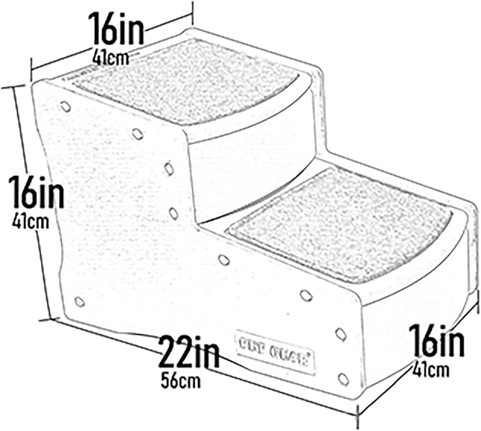 Pet Gear Easy Step II Pet Stairs, Sand Dune, 2 Step | For Cats/Dogs up to 150 Pounds, Portable, Removable Washable Carpet Tread, No Tools Required