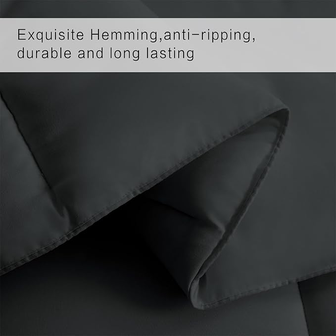COHOME Quilted Twin/Twin XL Size Comforter - All-Season Down Alternative Duvet Insert - Luxury Hotel Soft Breathable Deep Grey Comforter with Anti-Clump Tech & 8 Tabs - Reversible（64"x88"）