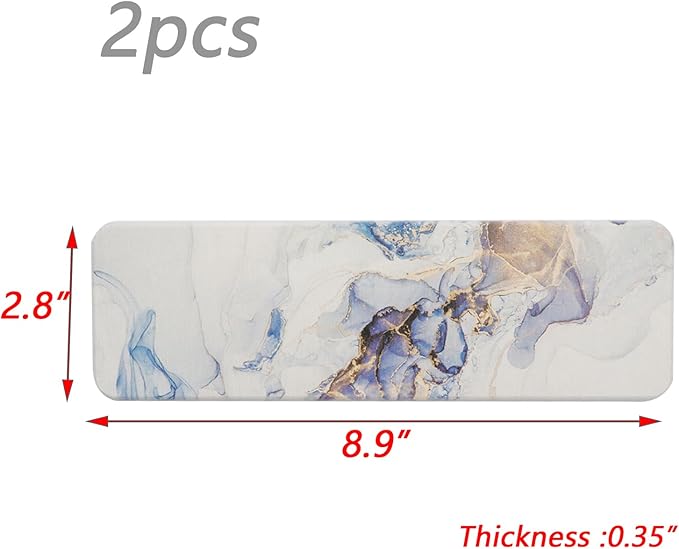 Dnyta 2pcs Blue Water Absorbing Stone Fast Drying Diatomite Bathroom Tray Diatomaceous Earth Tray for Bathroom and Kitchen
