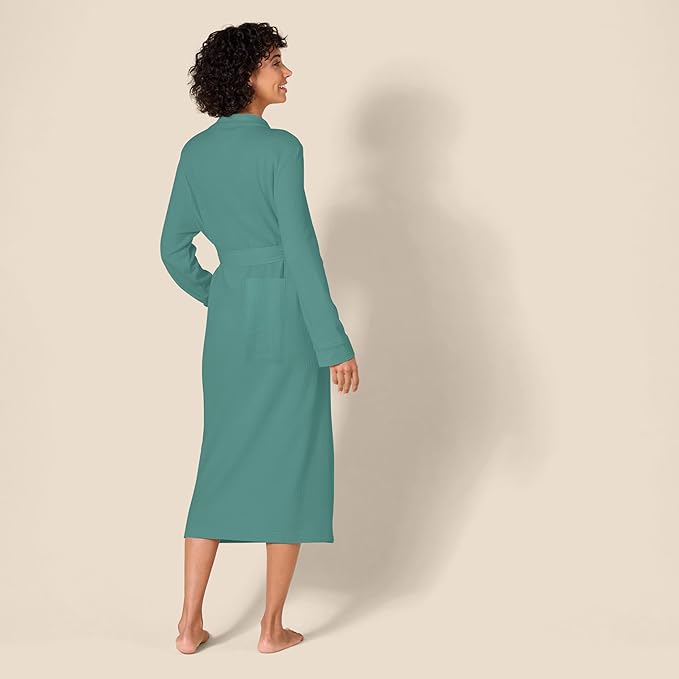Amazon Essentials Women's Lightweight Waffle Full-Length Bath Robe with Pockets (Available in Plus Size)