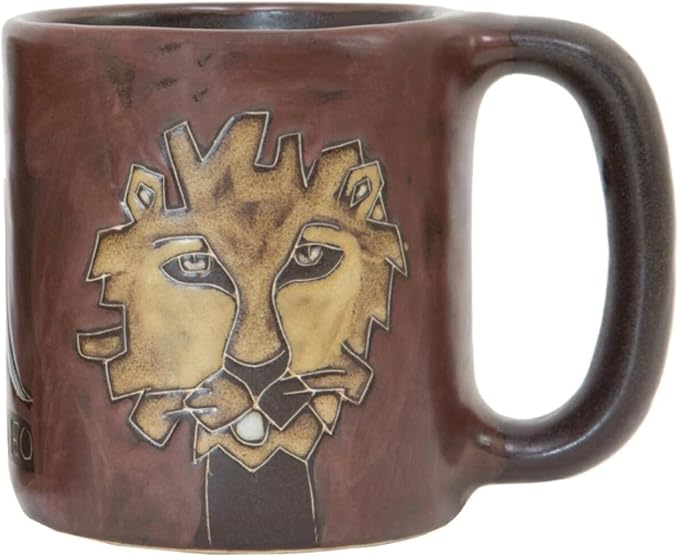 One (1) MARA STONEWARE COLLECTION - 16 Oz Coffee Cup Collectible Dinner Mug - Zodiac Sign - Leo The Lion Design